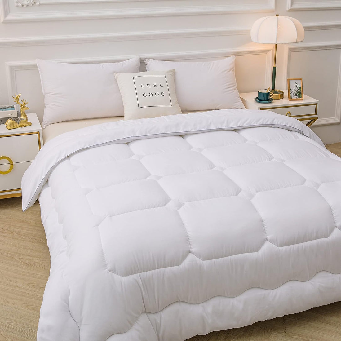Ashali Home Textile Comforter Duvet Quilt Insert Full White Down Alternative All Season Microfiber (Single (160x210 cm))