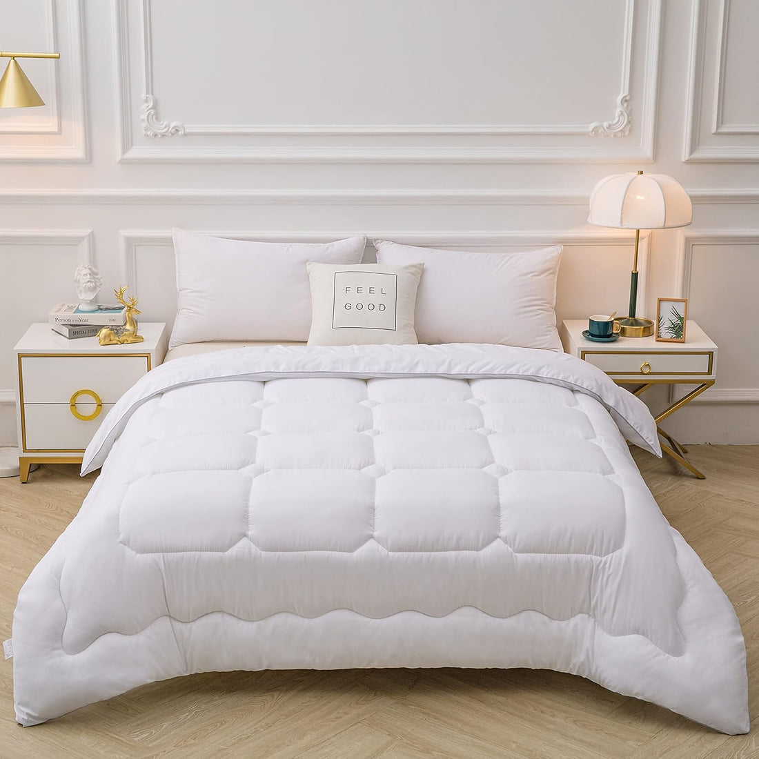 Ashali Home Textile Comforter Duvet Quilt Insert Full White Down Alternative All Season Microfiber (Single (160x210 cm))