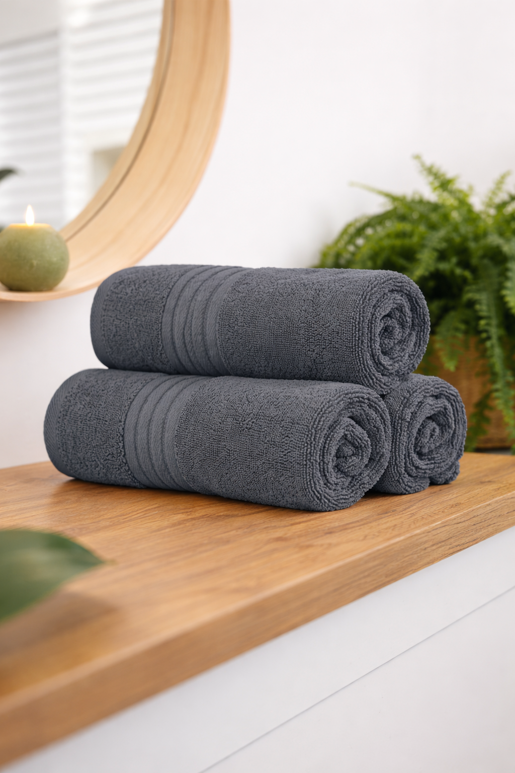 Premium Charcoal Cotton Towels