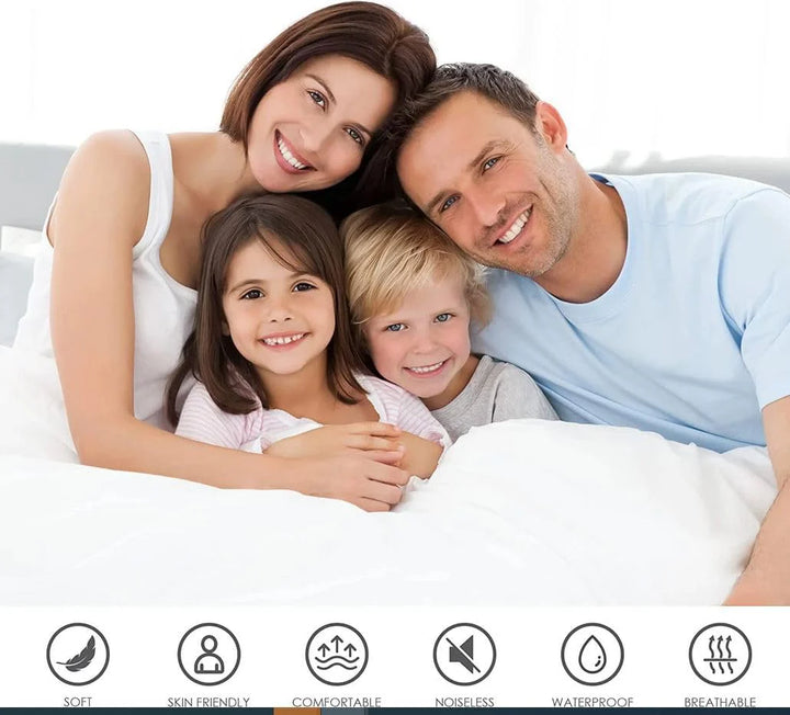 Premium Waterproof Zippered Mattress Encasement – 360° Protection, Soft & Breathable