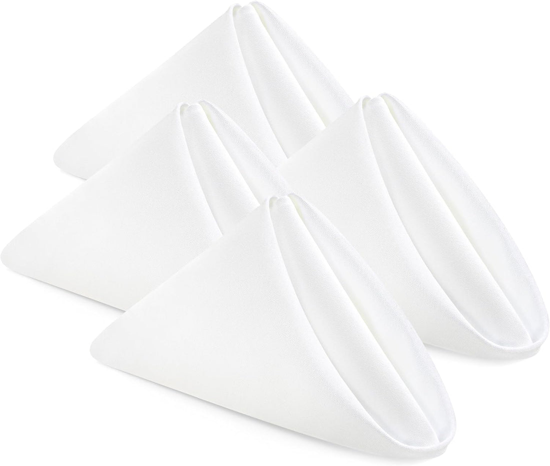 Premium Reusable White Cloth Napkins (Pack of 24)