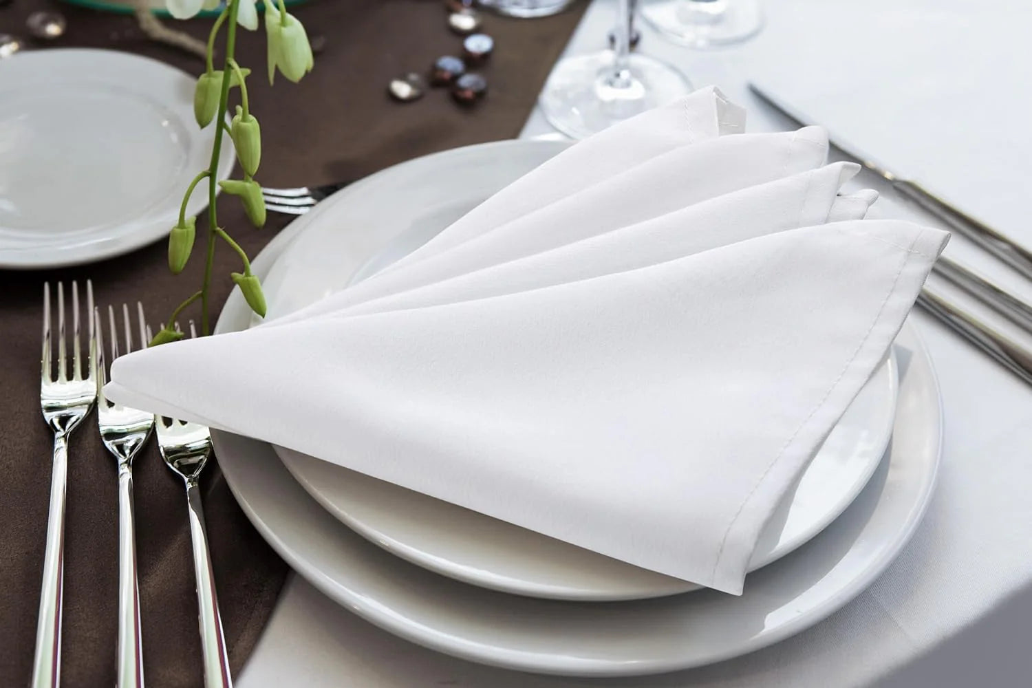 Premium Reusable White Cloth Napkins (Pack of 24)