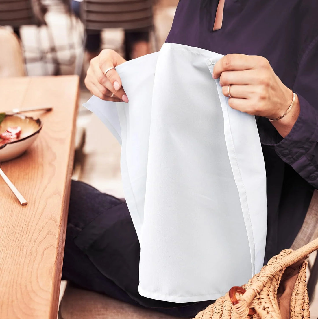 Premium Reusable White Cloth Napkins (Pack of 24)