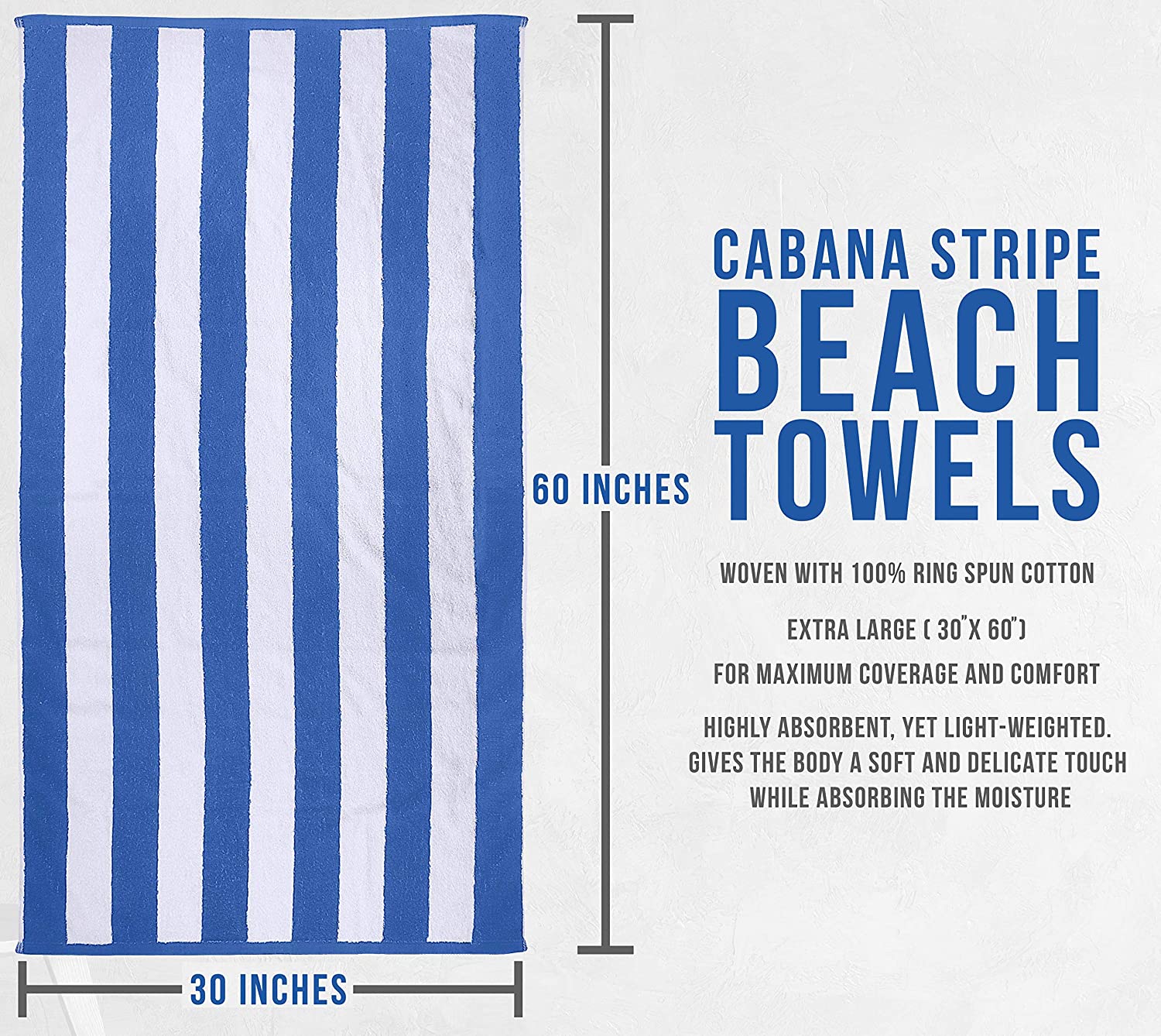 Premium Cabana Stripe Beach Towels – Extra Large, Soft & Highly Absorbent