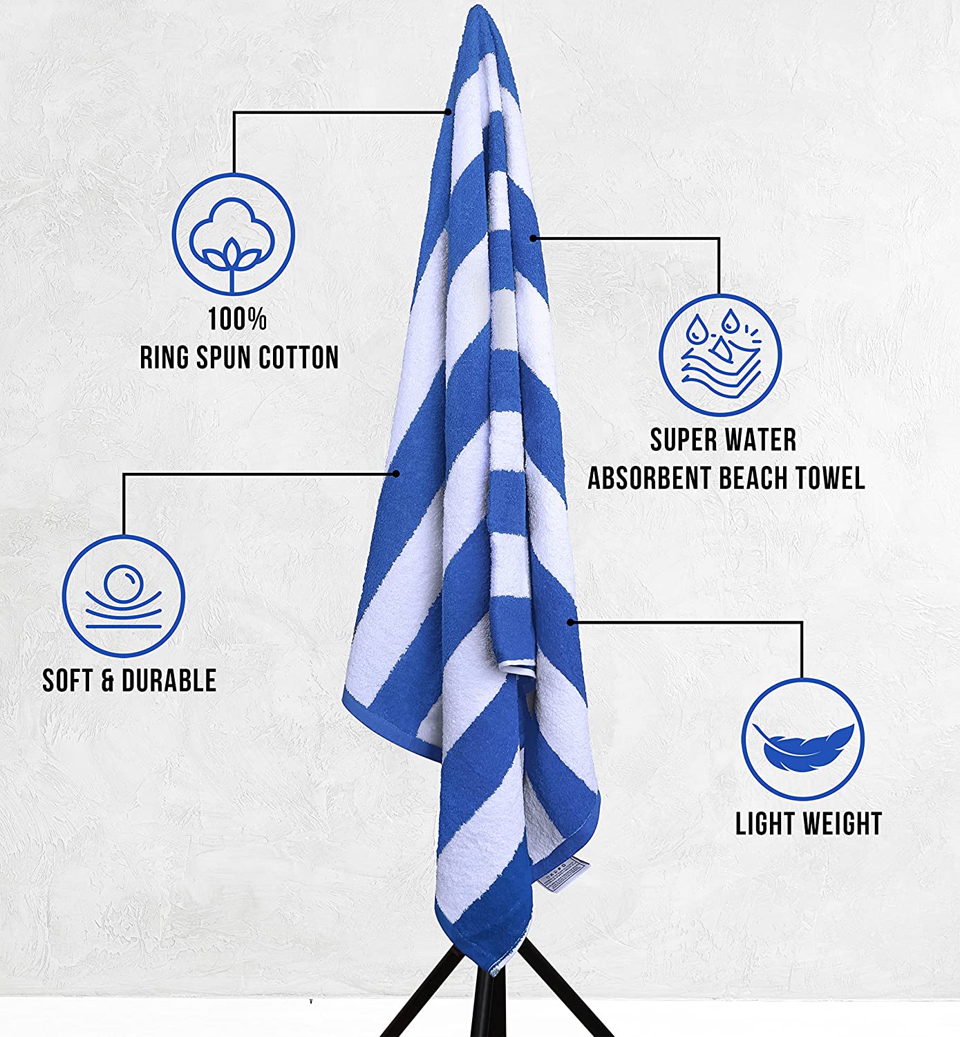 Premium Cabana Stripe Beach Towels – Extra Large, Soft & Highly Absorbent