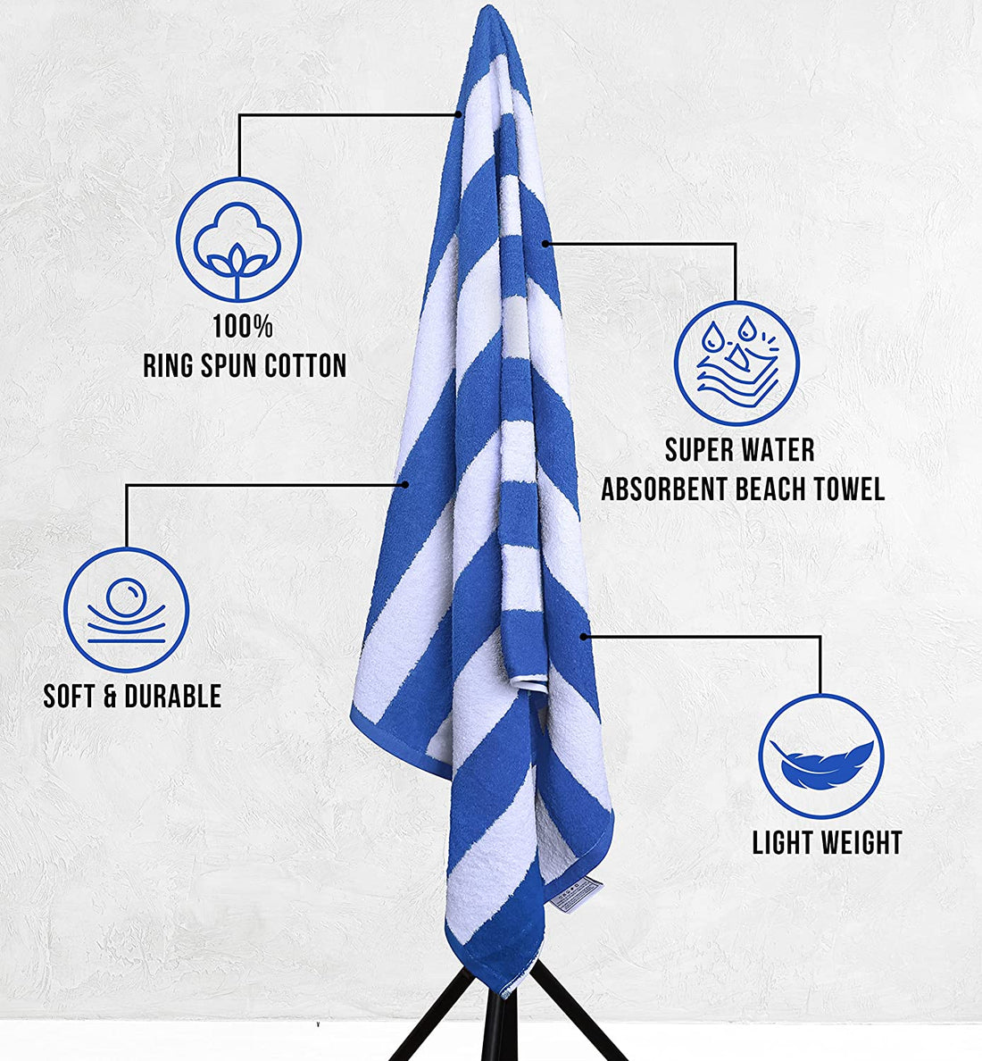 Premium Cabana Stripe Beach Towels – Extra Large, Soft & Highly Absorbent